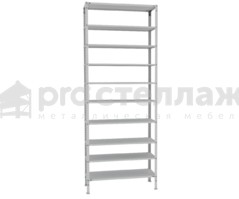 Стеллаж металлический Pro Стеллаж LN ВШГ - 1850х1000х300 на 10 полок с нагрузкой до 100кг на полку