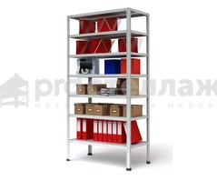 Стеллаж металлический Pro Стеллаж LN ВШГ - 1850х1000х400 на 7 полок с нагрузкой до 100кг на полку
