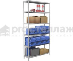 Стеллаж металлический Pro Стеллаж LN ВШГ - 1850х1000х250 на 6 полок с нагрузкой до 100кг на полку