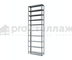 Стеллаж металлический Pro Стеллаж LN ВШГ - 2000х1000х250 на 10 полок с нагрузкой до 100кг на полку