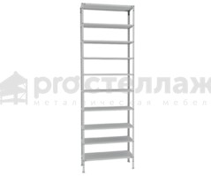 Стеллаж металлический Pro Стеллаж LN ВШГ - 2200х700х400 на 10 полок с нагрузкой до 100кг на полку