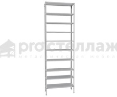 Стеллаж металлический Pro Стеллаж LN ВШГ - 2000х1000х400 на 10 полок с нагрузкой до 100 кг на полку